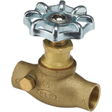 1/2" Copper Straight Stop Valve - with Drain + Aluminum Handle
