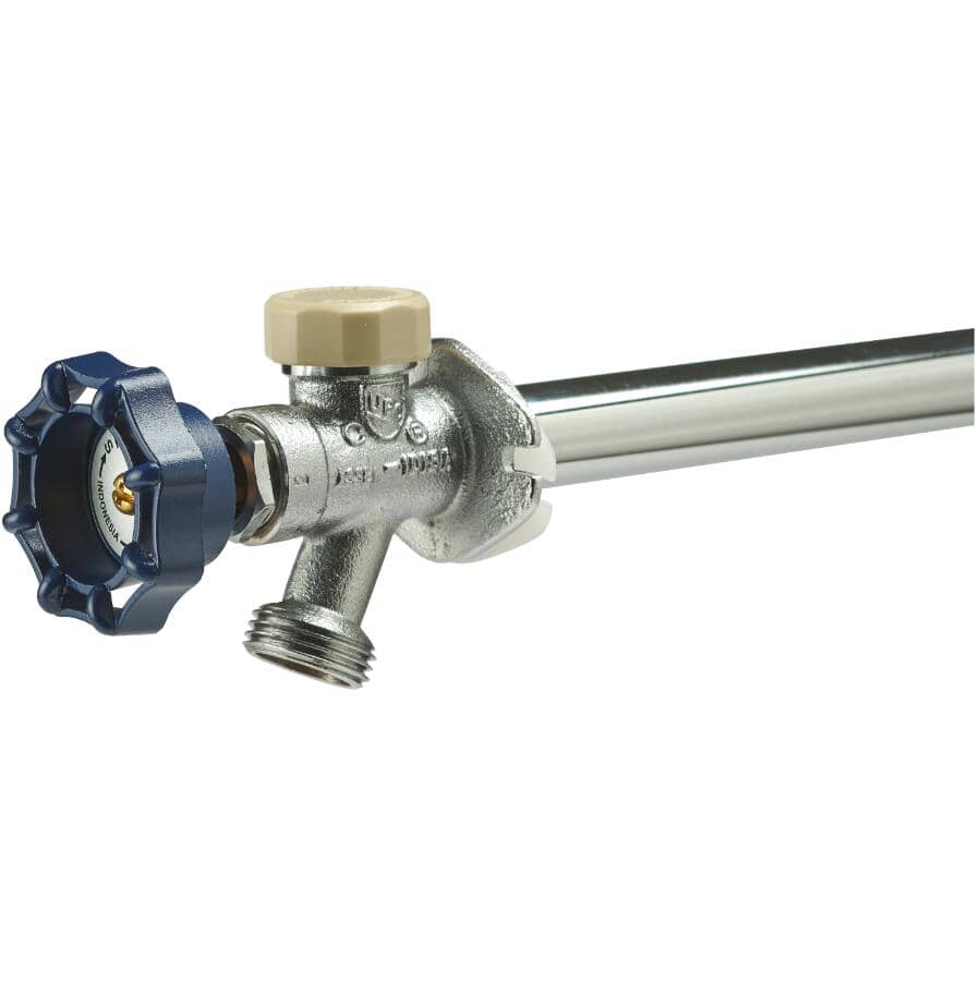 12" Frost Proof Wall Hydrant - 1/4" Turn, Chrome