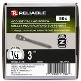 1/4" x 3" Acoustical Lag Screws - 50 Pack