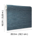 Faux Grasscloth Peel & Stick Wallpaper - Blue, 20.5" x 16.5'