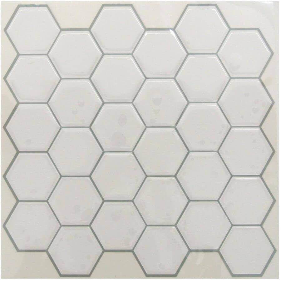 Pearl Hexagon Peel & Stick Backsplash Tiles - 10.5", 4 Pack