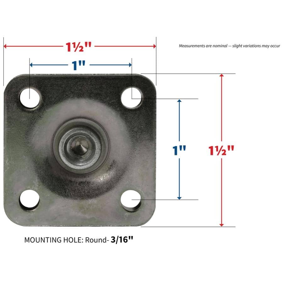 2 Pack 2" Twin Wheel Swivel Plate Casters