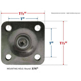 2 Pack 2" Twin Wheel Swivel Plate Casters