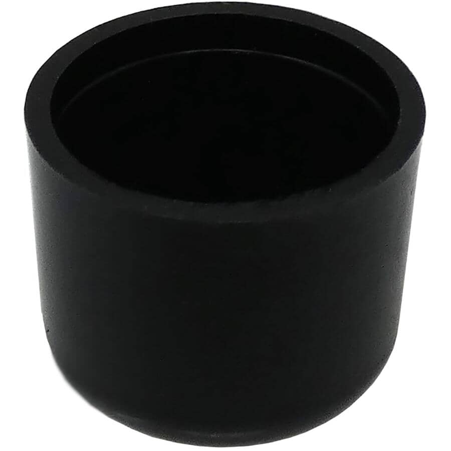 5/8" Black Plastic Furniture Leg Tips - 4 Pack