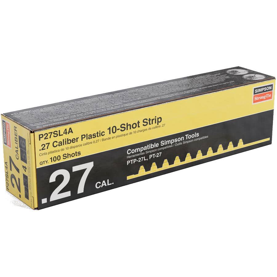 100 Pack 0.27 Caliber Yellow Strip Power Loads