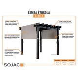 10' x 13' Yamba Aluminum Pergola - Black
