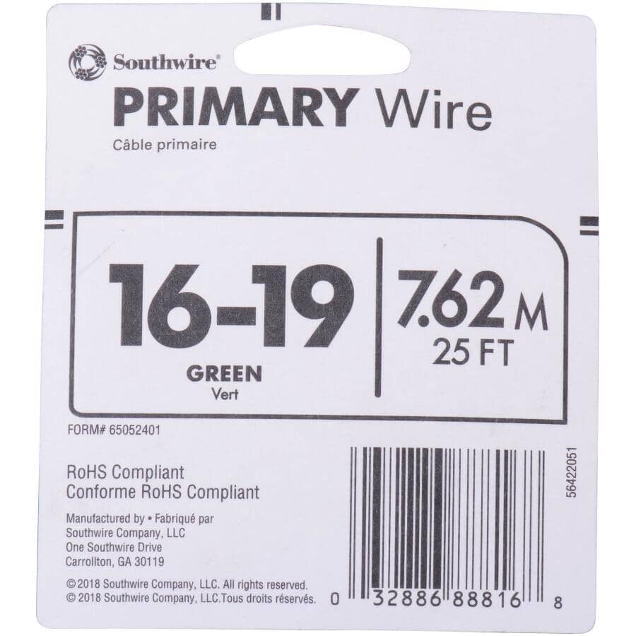 7.6M 16G Primary Wire - Green