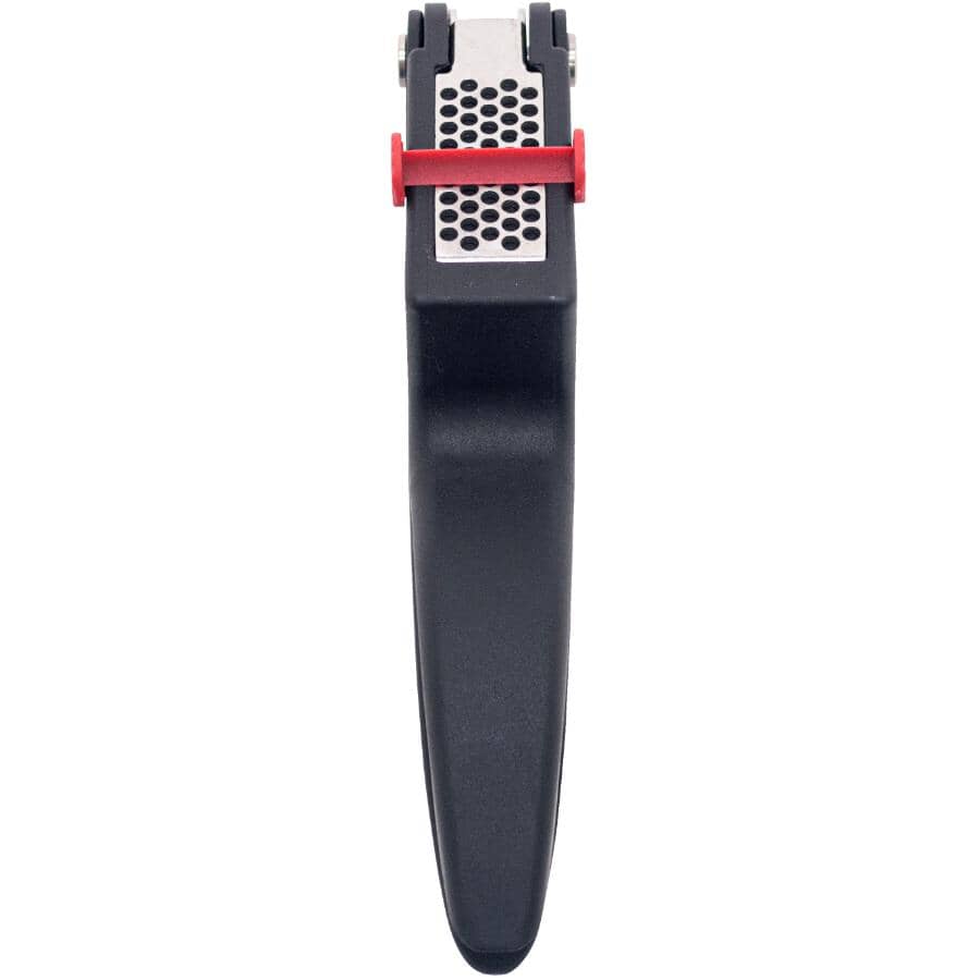 Garlic Press with Scraper & Removable Metal Grill, Black