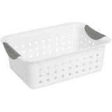 11" x 8" x 4" White Plastic Storage Basket