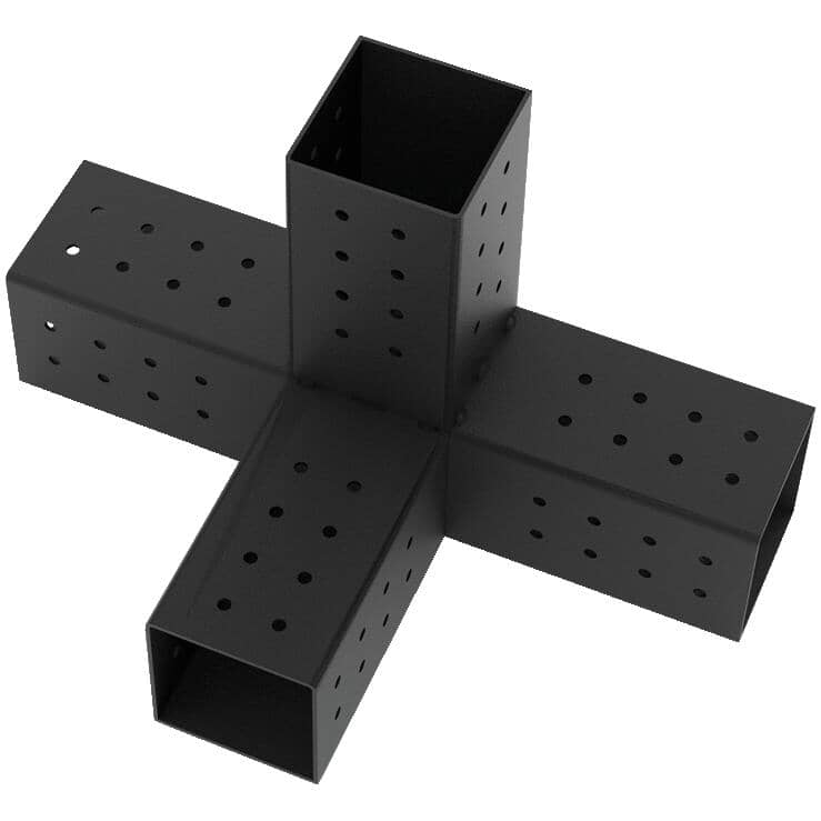 Quad Joining Pergola Brackets - for 4" x 4" Wood Posts, 2 Pack