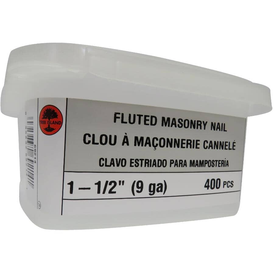 400 Pack 1-1/2" Fluted Concrete Nails