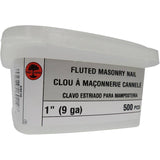 500 Pack 1" Fluted Concrete Nails