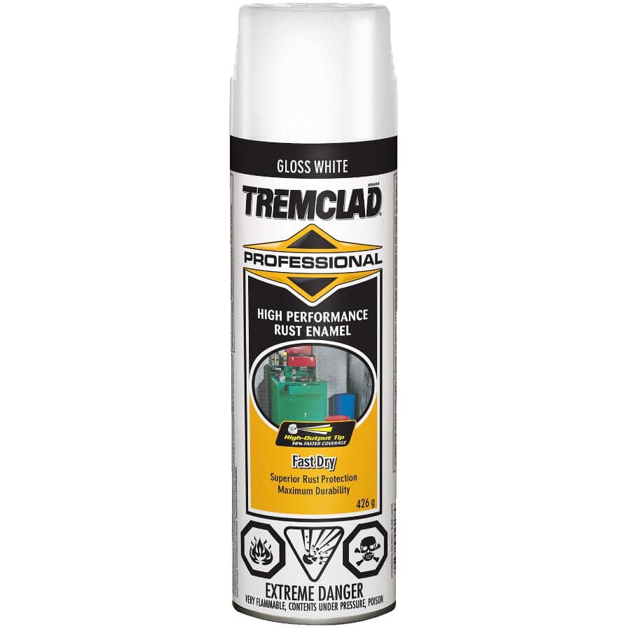Professional High Performance Rust Enamel Spray Paint - Gloss White, 426 g