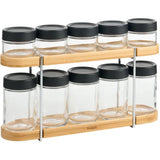 Compact Glass Spice Rack with 10 Jars