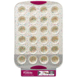 Silicone Mini Muffin Pan - White Confetti, 24 Cup