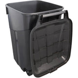 Rough & Ready Wheeled Garbage Can with Attached Lid - Black, 170 L