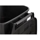 Rough & Ready Wheeled Garbage Can with Attached Lid - Black, 170 L