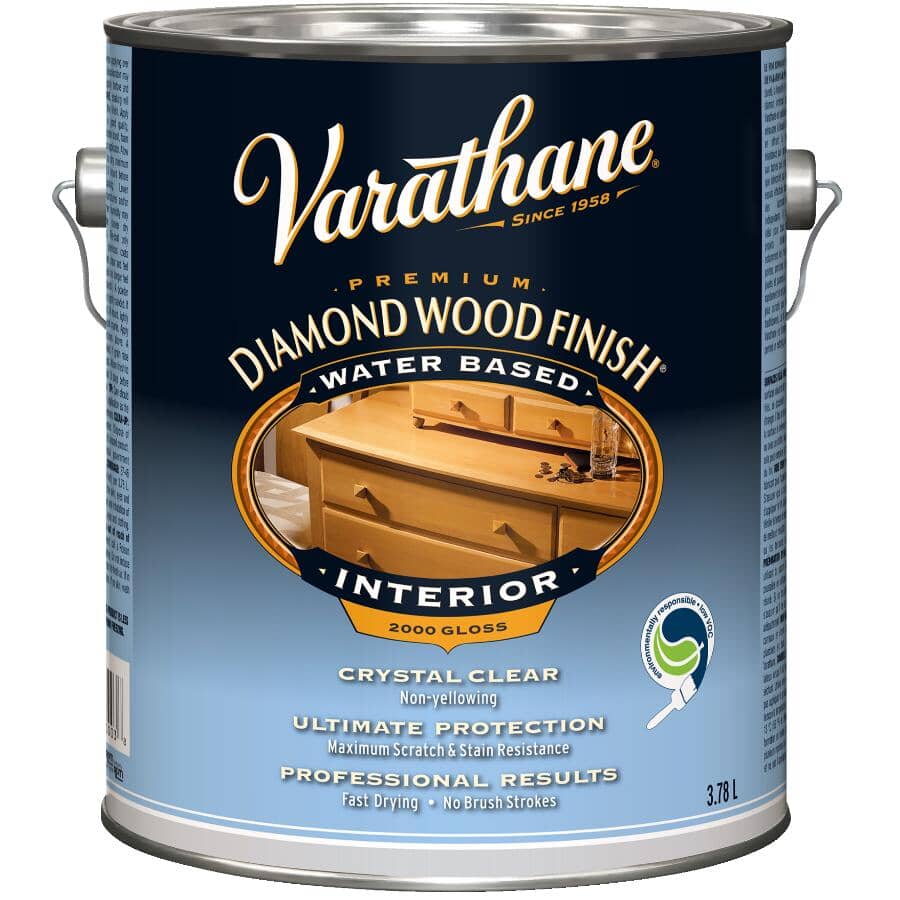 Premium Interior Diamond Wood Finish - Crystal Clear Gloss, 3.78 L