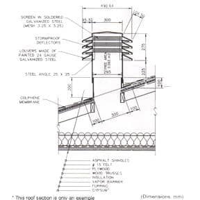 12" x 12" Maximum Grey Slanted Roof Vent