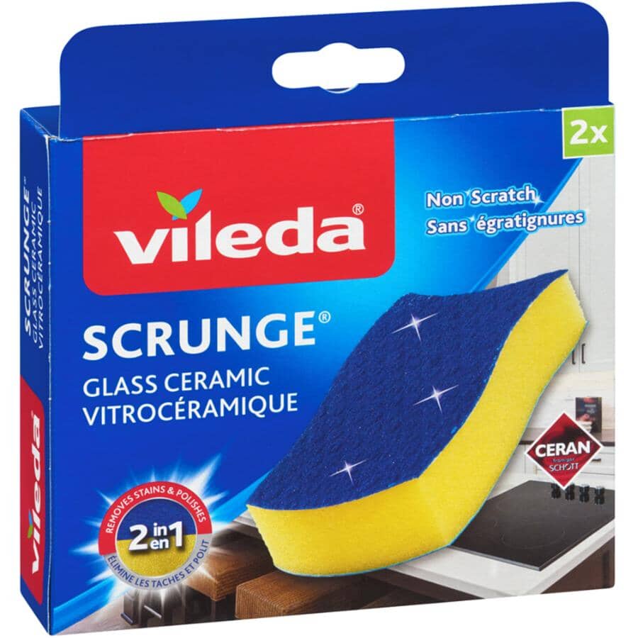 2 Pack Glass and Ceramic Scrunge Scrub Sponge