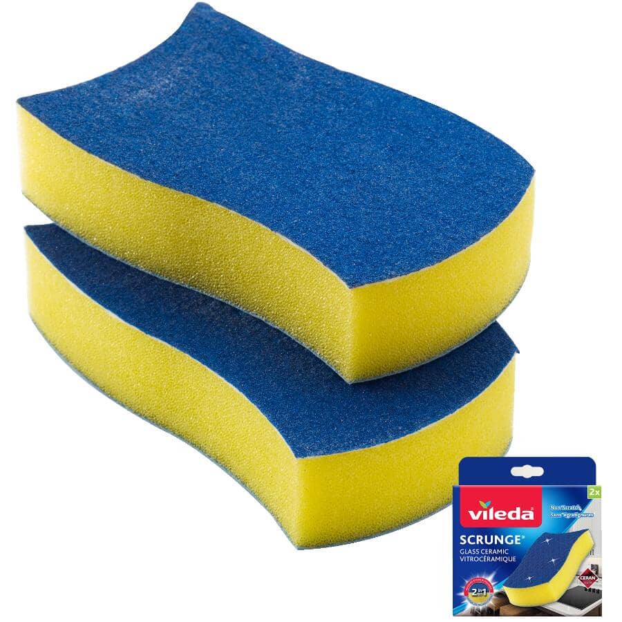 2 Pack Glass and Ceramic Scrunge Scrub Sponge