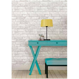 Brick Peel and Stick Wallpaper - Grey & White, 20.5" x 18'