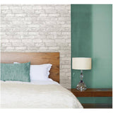 Brick Peel and Stick Wallpaper - Grey & White, 20.5" x 18'