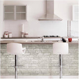 Brick Peel and Stick Wallpaper - Grey & White, 20.5" x 18'