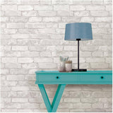 Brick Peel and Stick Wallpaper - Grey & White, 20.5" x 18'