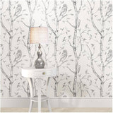 Woods Peel & Stick Wallpaper - Grey, 20.5" x 18'