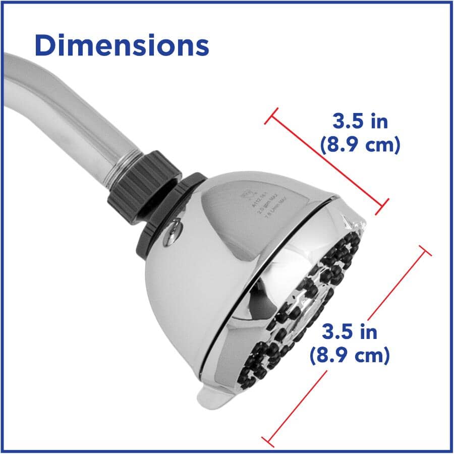 PowerPulse 6 Setting Wall Mount Showerhead - Chrome