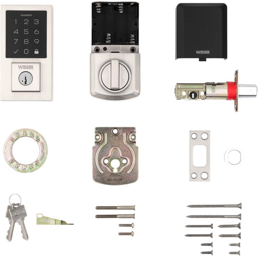 Contemporary SmartCode Electronic Touchpad Deadbolt - Satin Nickel
