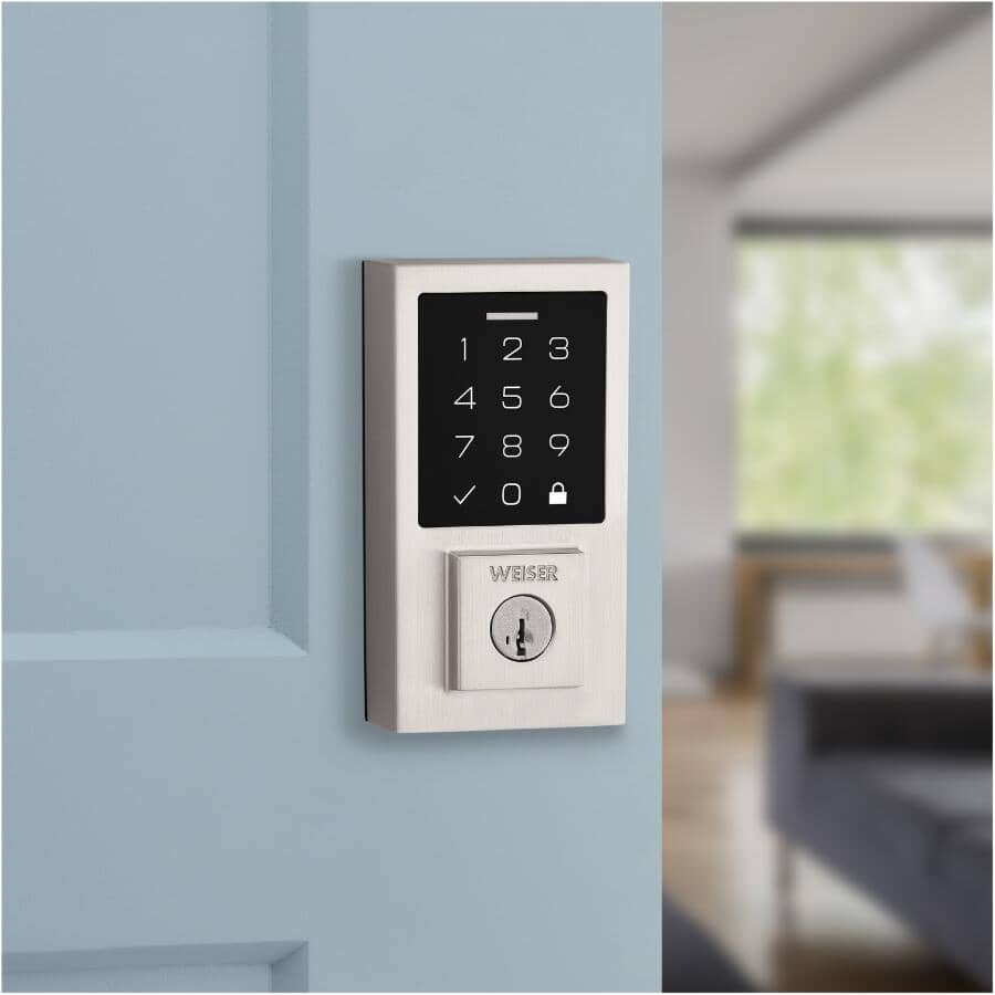Contemporary SmartCode Electronic Touchpad Deadbolt - Satin Nickel