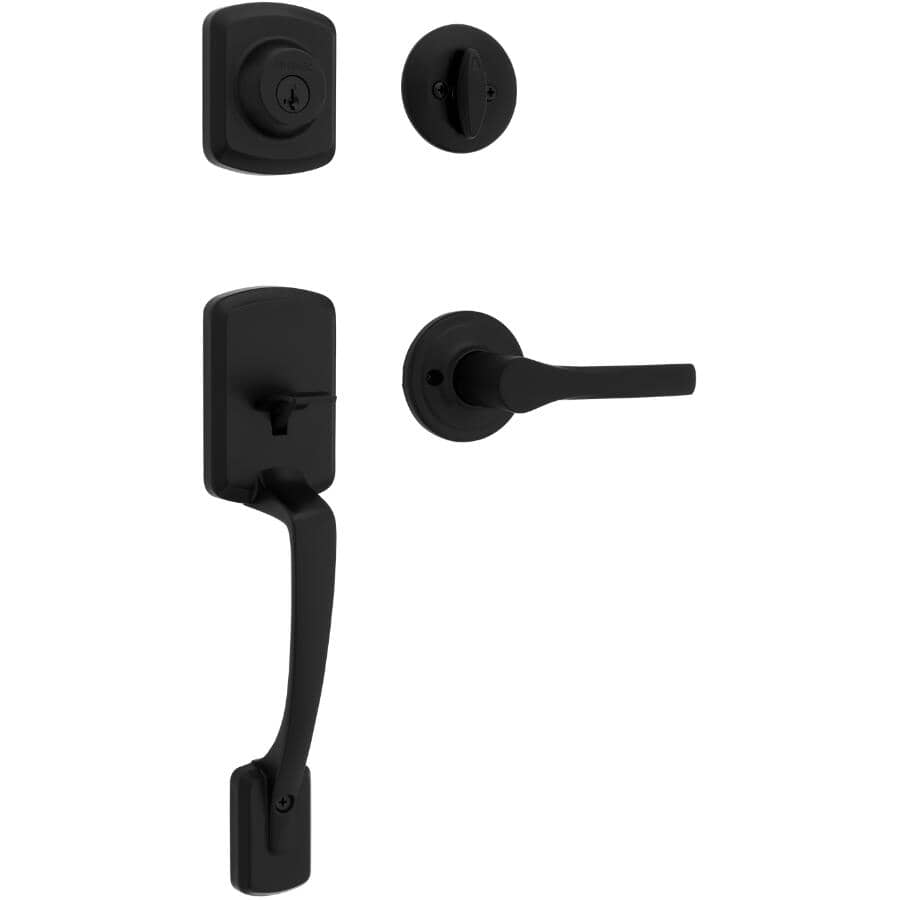 Matte Black Henley Smart Key Entrance Gripset