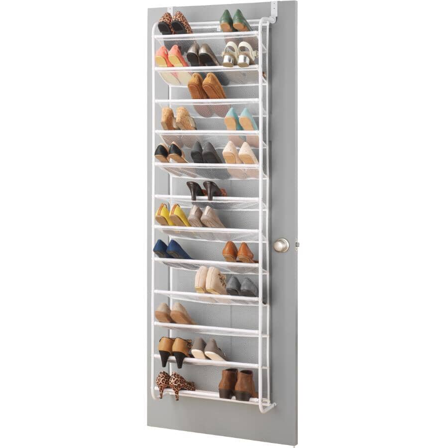 36 Pocket Over-the-Door Hanging Storage Shoe Rack - White