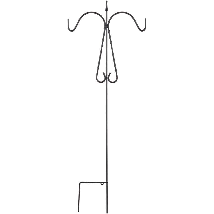 64" Black Double Birdfeeder Garden Hook