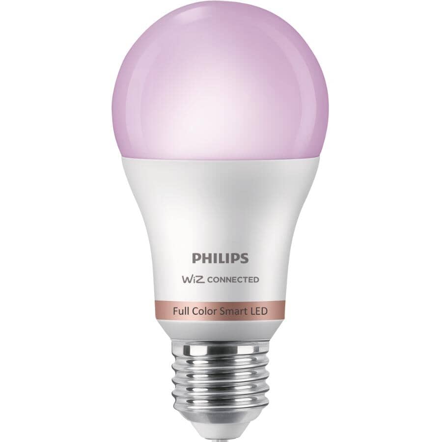 8.8W A19 Medium Base Frosted Full Colour & Tunable Smart LED Light Bulbs - 3 Pack