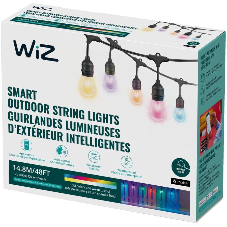 Smart Outdoor String Lights - 12 Lights
