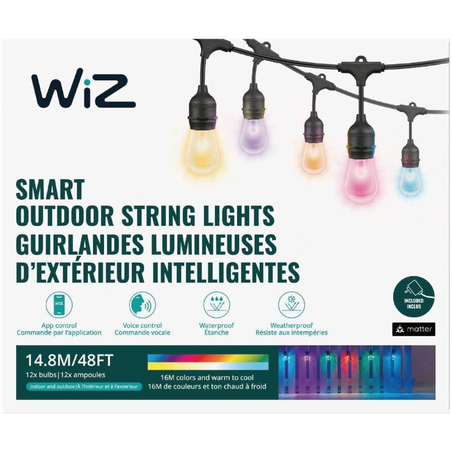Smart Outdoor String Lights - 12 Lights