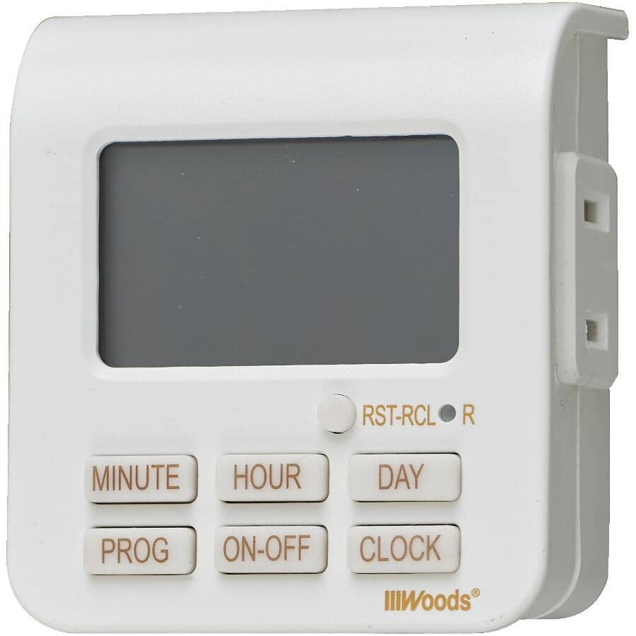 7-Day Digital Timer - 1 Outlet & 2 Conductors