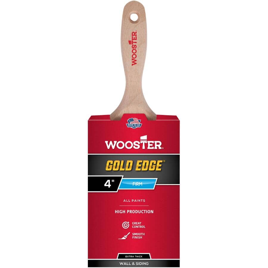 Gold Edge Polyester Flat Paint Brush - 4" / 100 mm