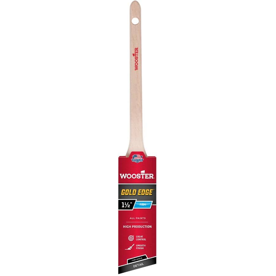 Gold Edge Polyester Thin Angular Paint Brush - 1.5" / 38 mm