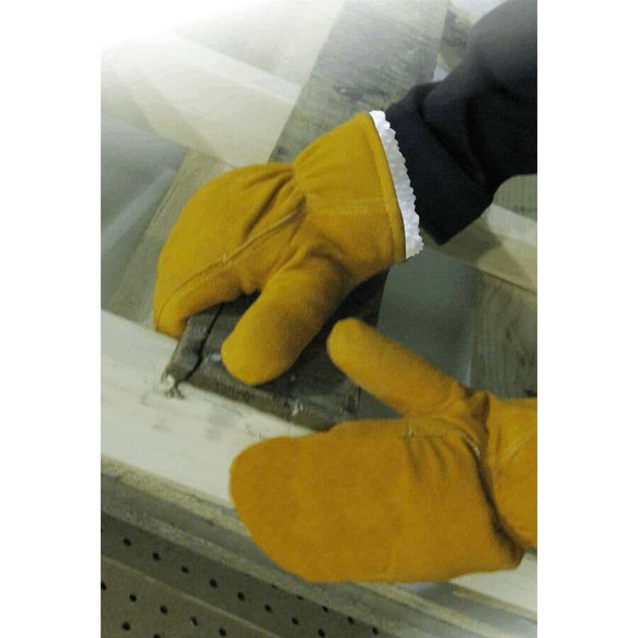 Men's Split Leather Lined Work Gloves - with Removeable Liner